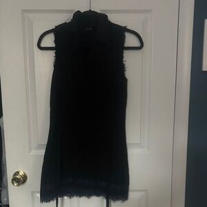 Free People Black Scarf with Tan Tag
